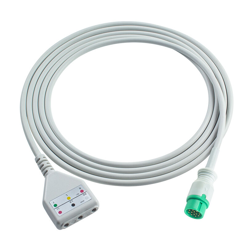 Biolight 12Pin 3 5Lead ECG Trunk Adapter Kabel O-ximax Tech AnyView A2 A6 A4 A8 Q7 Q5 Ekstensi ECG Kabel Din Style