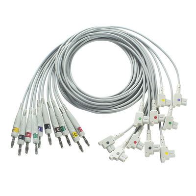 Kabel Diagnostik EKG GE Kompatibel 10Lead IEC Banana untuk GE AM4, AM5, CASE 12, CASE 15, CASE 16,CENTRA MAC12