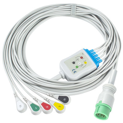 Kompatibel ECG Kabel 5 Pintu Untuk Medetec Cardiac Monitor EKG Inggris IEC Snap