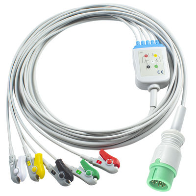 Kabel EKG 5 Lead TPU Direct-Connect Kompatibel dengan Comen